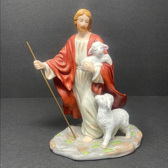 Vintage Cromo N. M. Milano Jesus the Good Shepherd Figurine Made in Italy - Picture 1 of 9